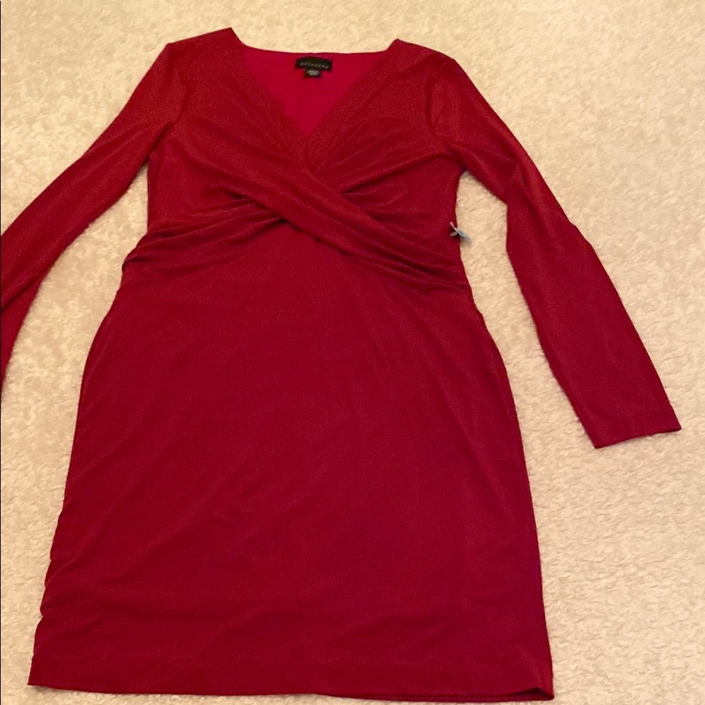 Elegant Red Long-Sleeve Dress